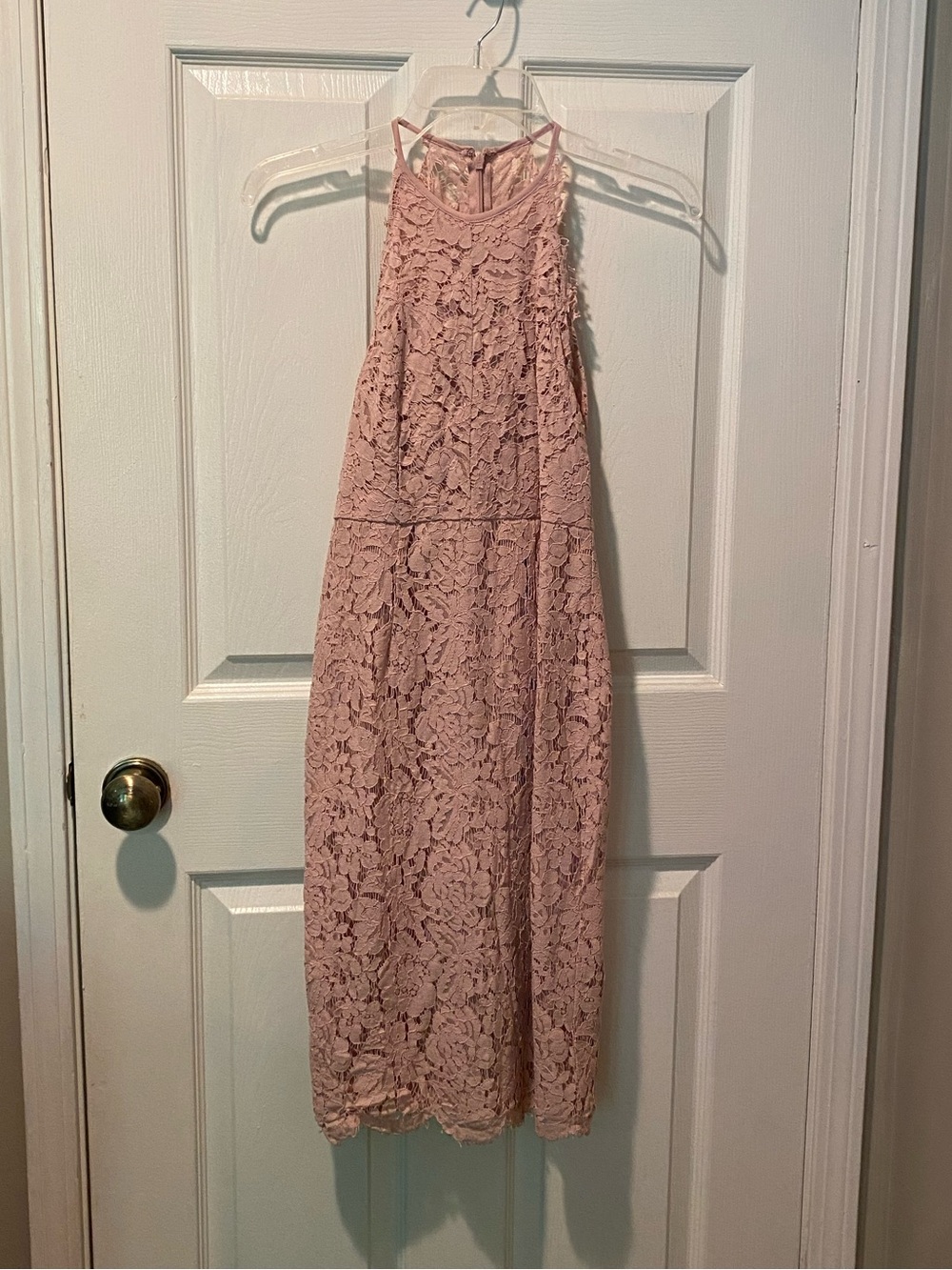 Pink Lace Halter Dress